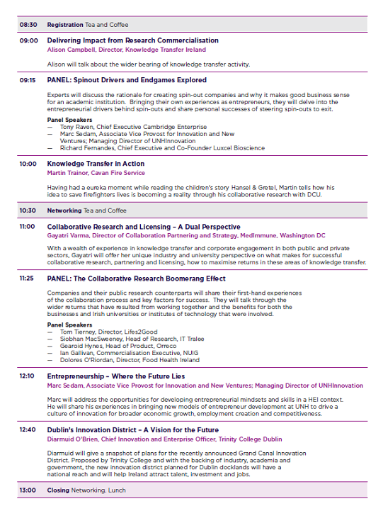 KTI Annual Conference 2018 Programme Page